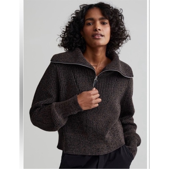 Varley Sweaters - *LIKE NEW* - VARLEY Mentone Sweater (Speckled Black/Brown) - Small